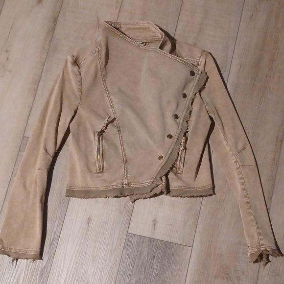 Free People Women's Moto Jacket Size S Taupe - Picture 6 of 6
